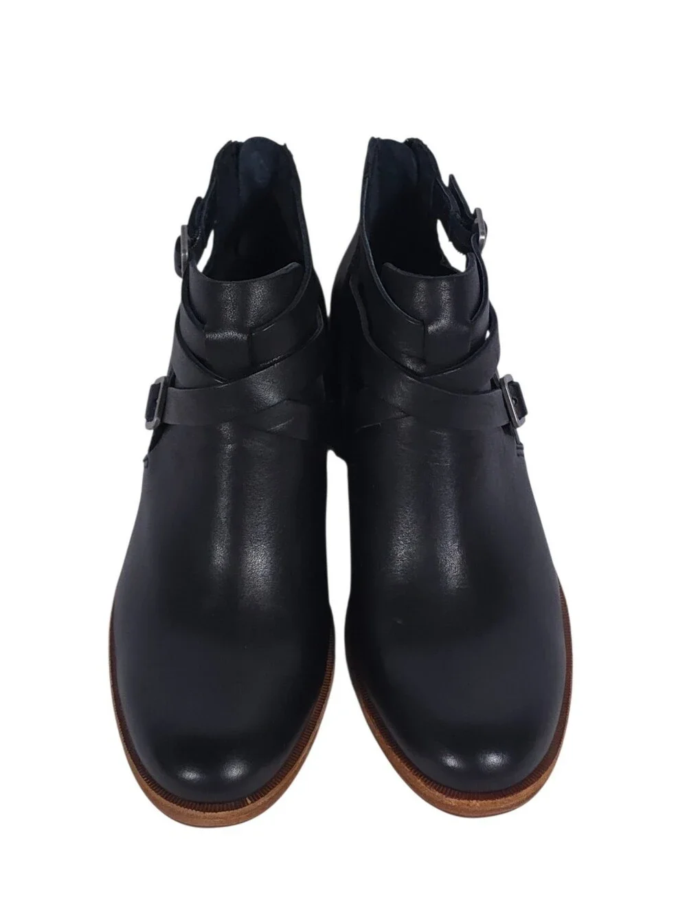 Kork-Ease Jardin Black Leather Buckle Ankle Boots Booties